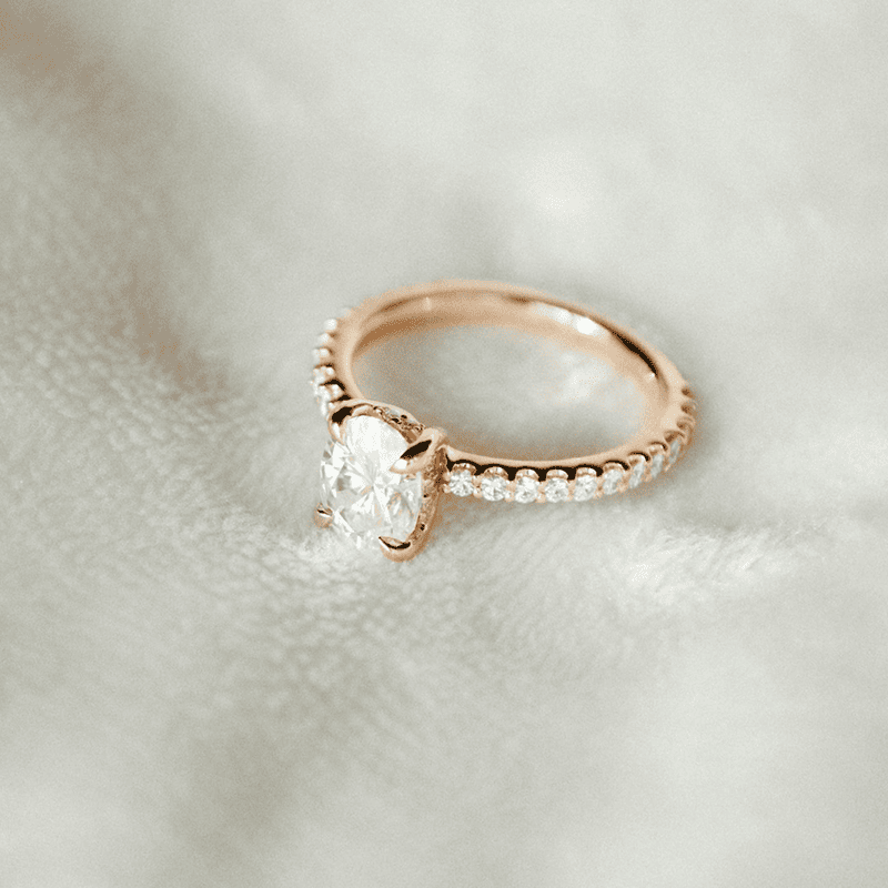 Rose Gold Statement Ring with Sapphire
