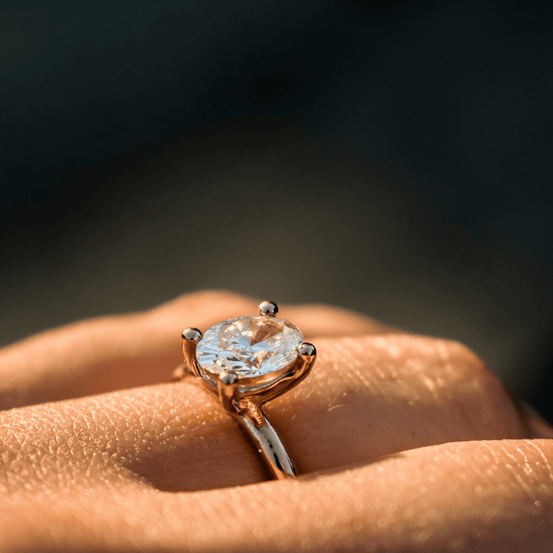 Rose Gold Statement Ring with Sapphire