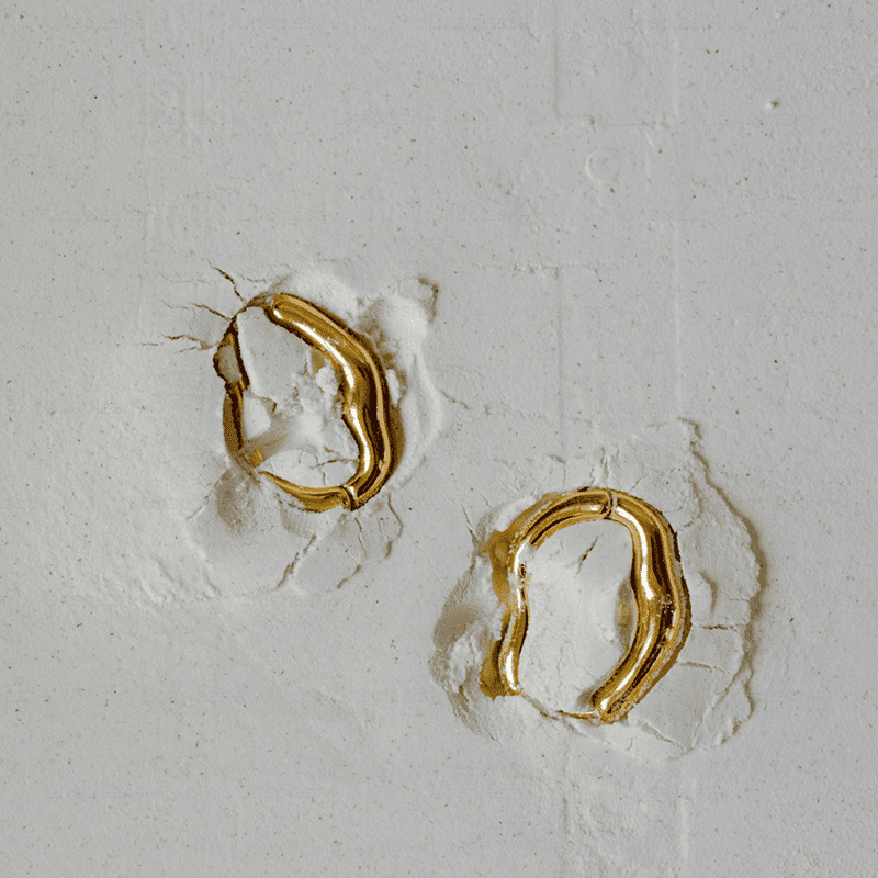 Gold Hoop Earrings with Sapphire Accent