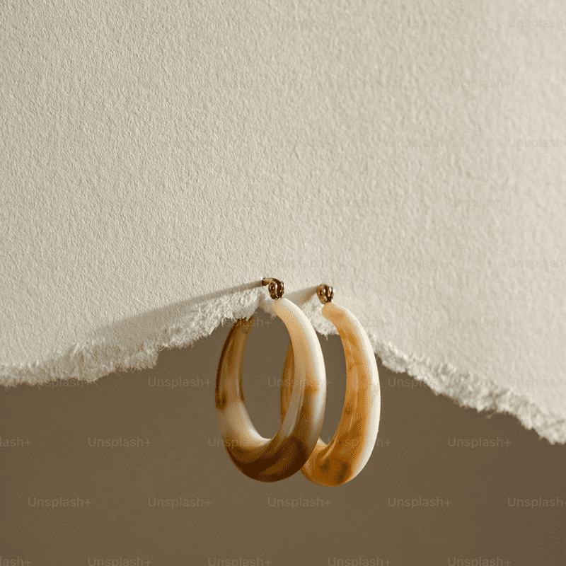 Gold Hoop Earrings with Sapphire Accent