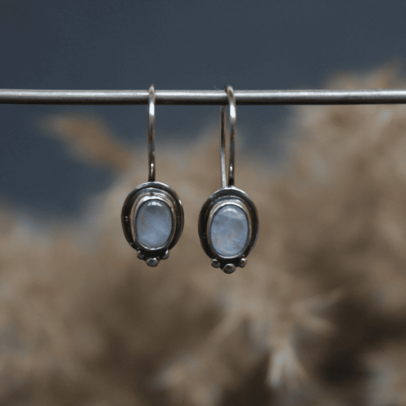 Ruby Drop Earrings – Silver