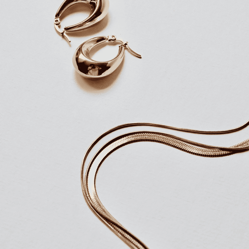 Gold Hoop Earrings with Sapphire Accent